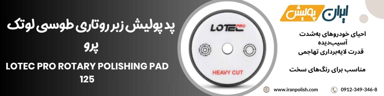 پد پولیش زبر روتاری طوسی لوتک پرو Lotec pro Rotary Polishing pad 125 1 Meguairs pro speed polish m200 17