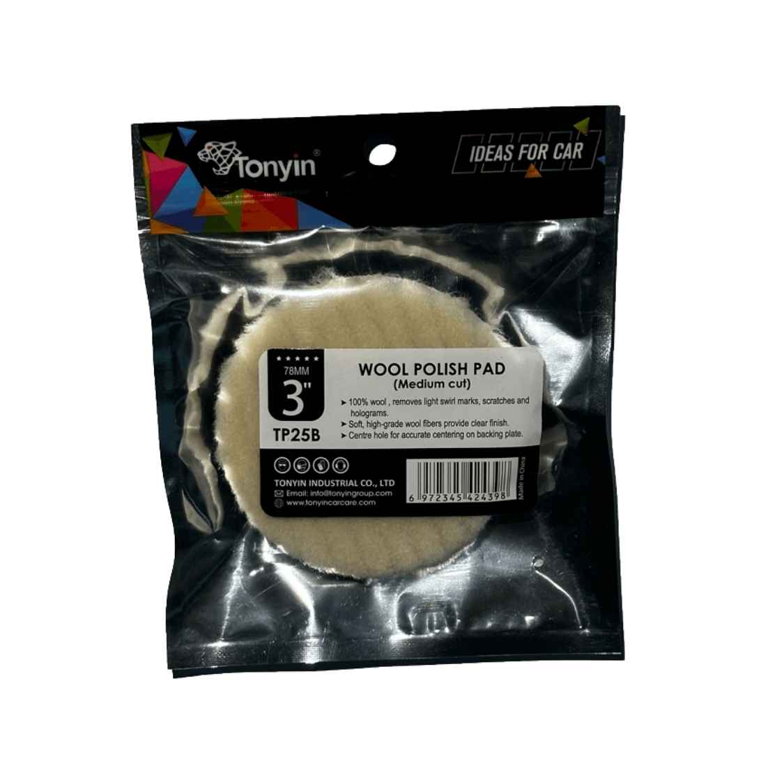 Untitled design (14) پد پولیش پوست بره دوکاره تونین Tonyin wool pad 75 - Image 1