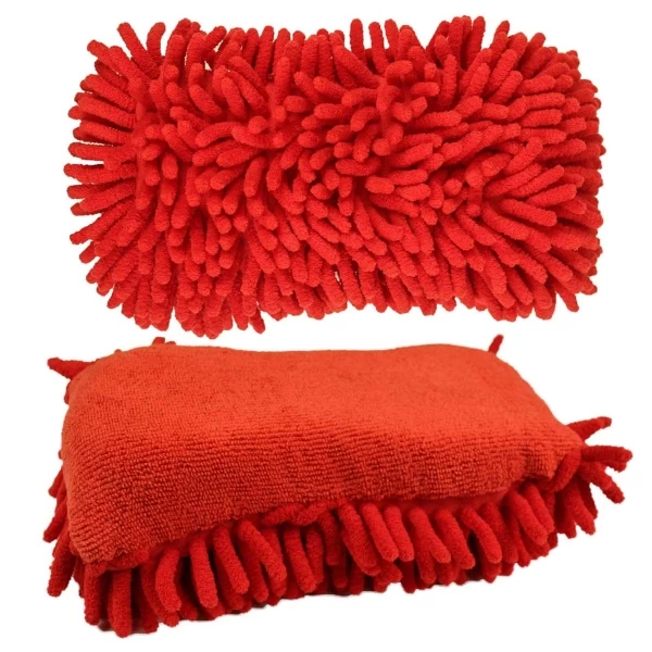 4x4-microfiber-sponge-885670 اسفنج شستشو مایکروفایبر قرمز مخصوص شستشو خودرو هامبر مدل Humber Microfiber Red Sponge - Image 1